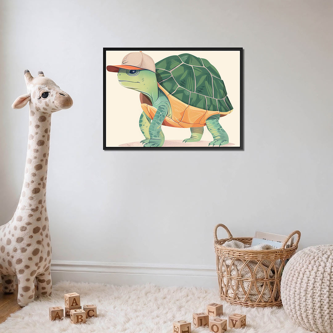 Speelse schildpad illustratie Kunstwerk