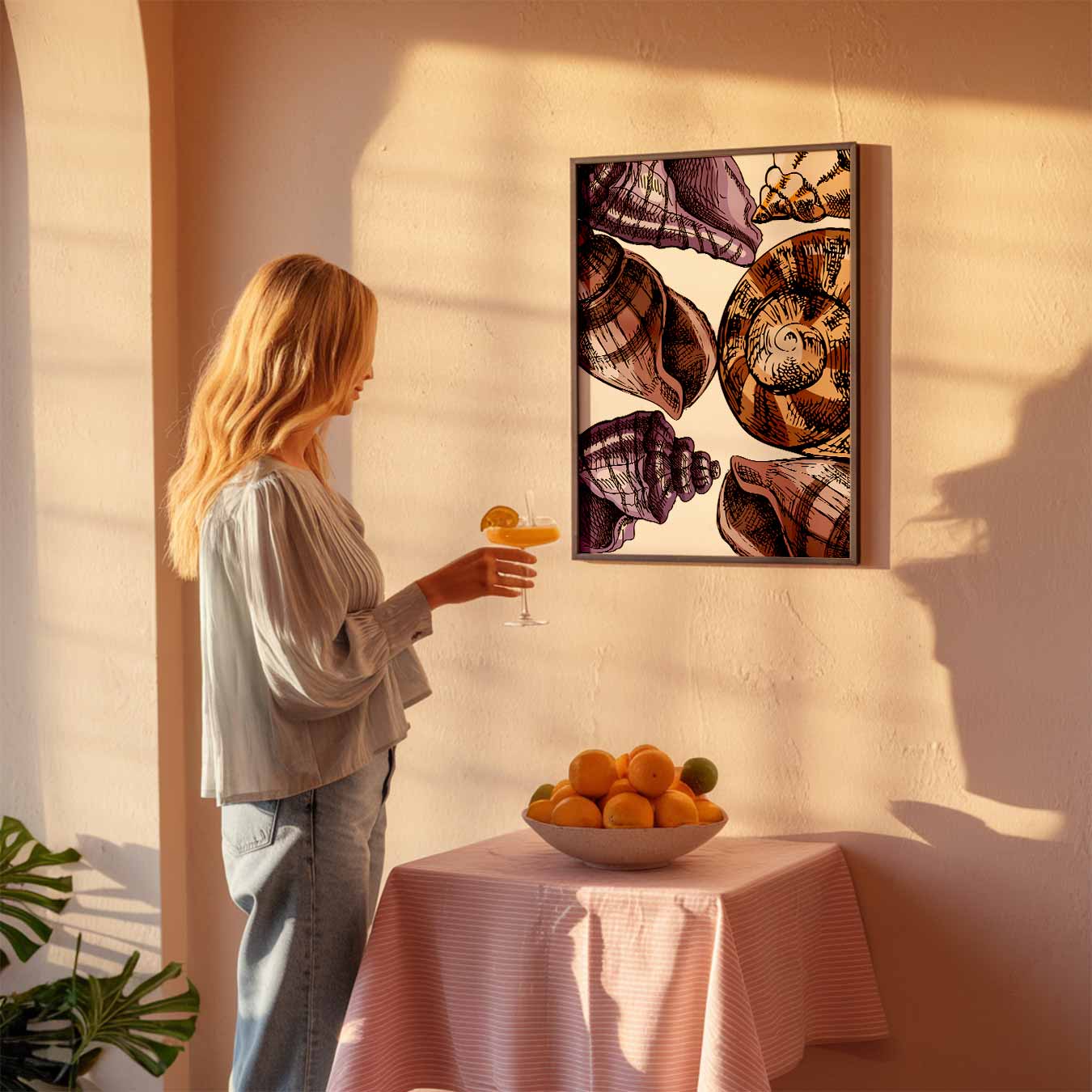 Schelpen in Stijl Poster-WallArtistic