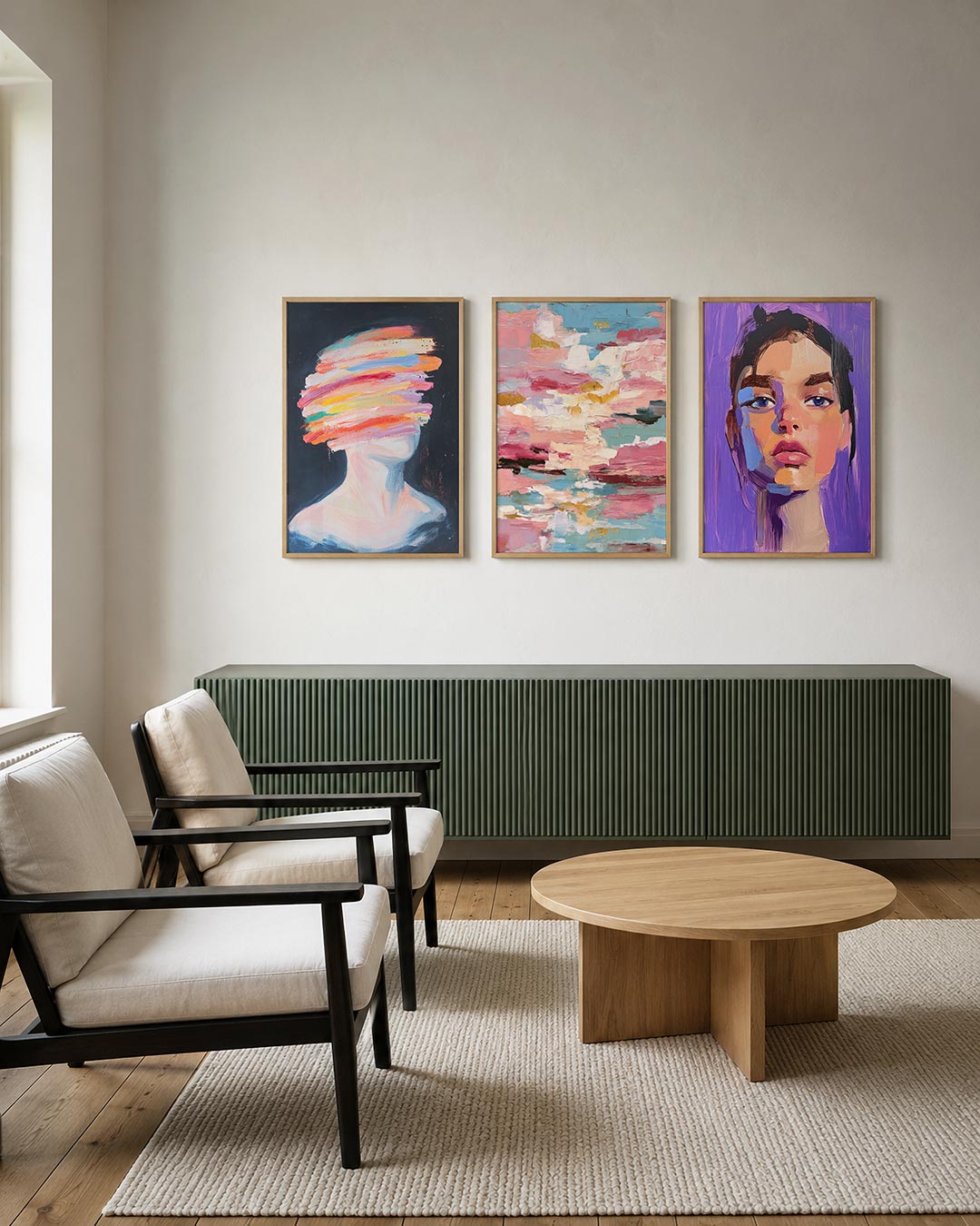 Kleurenstreep portret Posterset