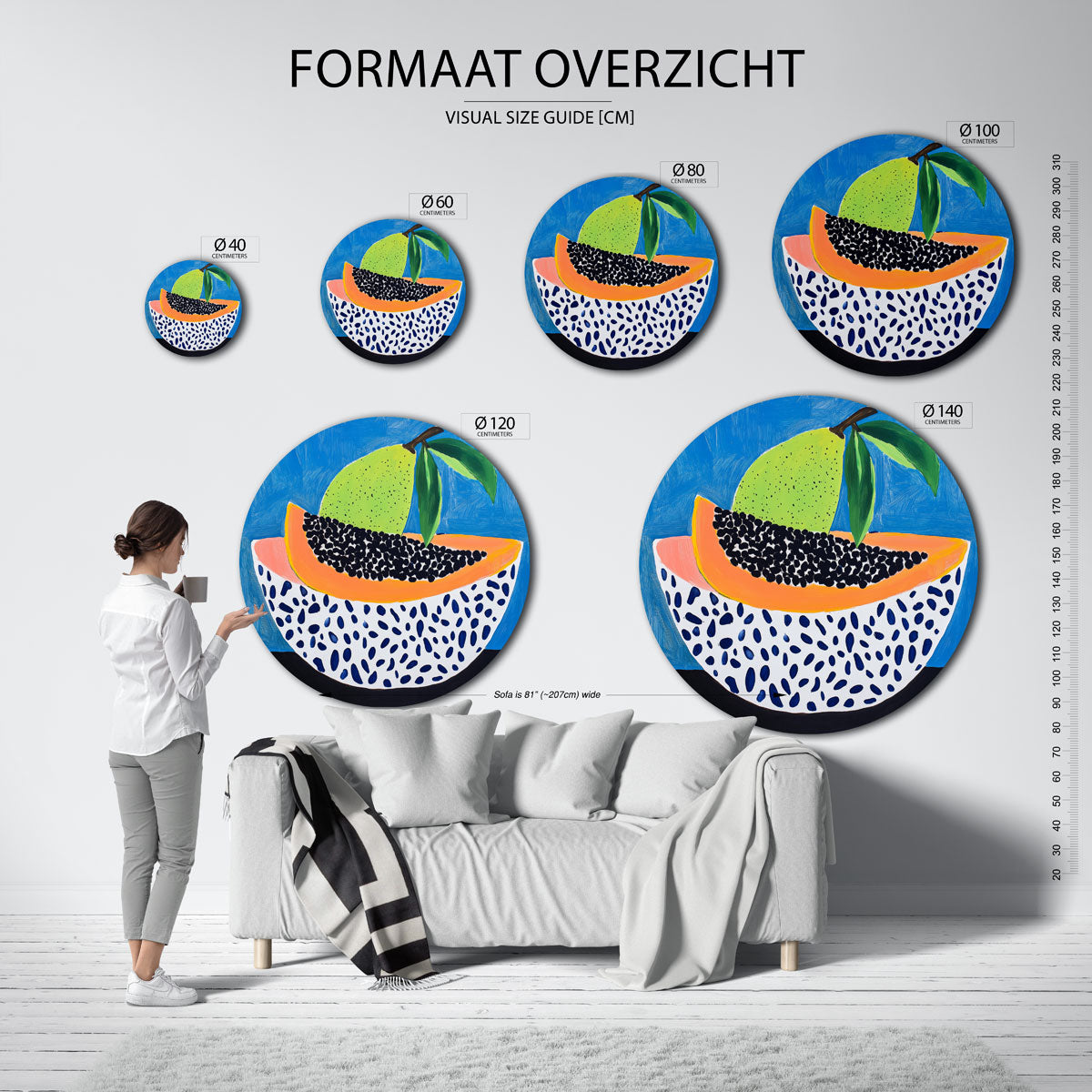 Fruit en patronen Muurcirkel