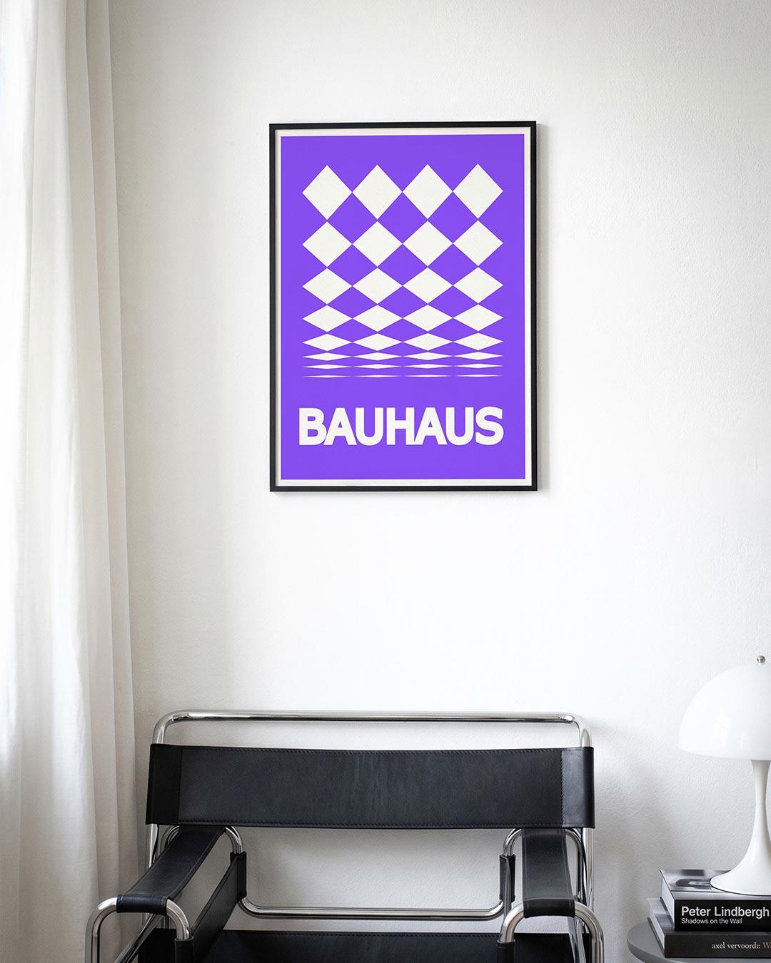 Ruitpatroon en typografie Poster
