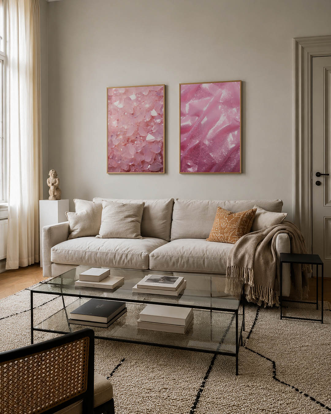 Roze kristaltextuur Posterset