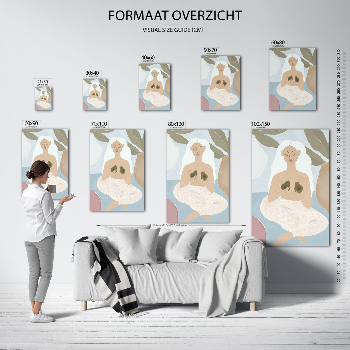 Vrouw met avocado's Poster