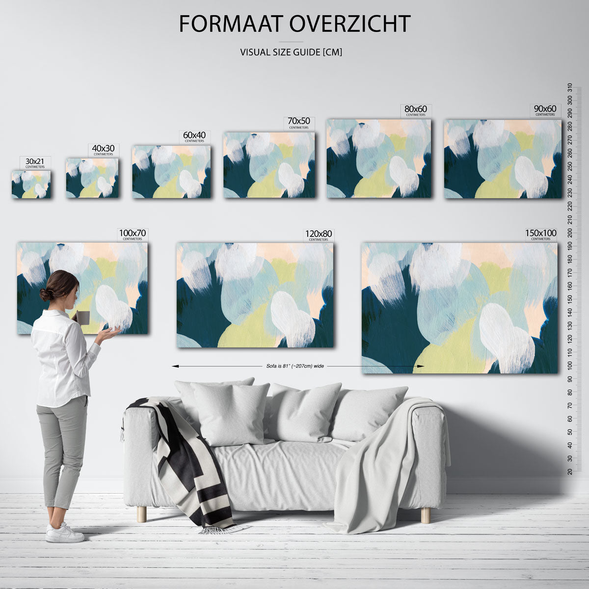 Abstracte penseelstreken Poster