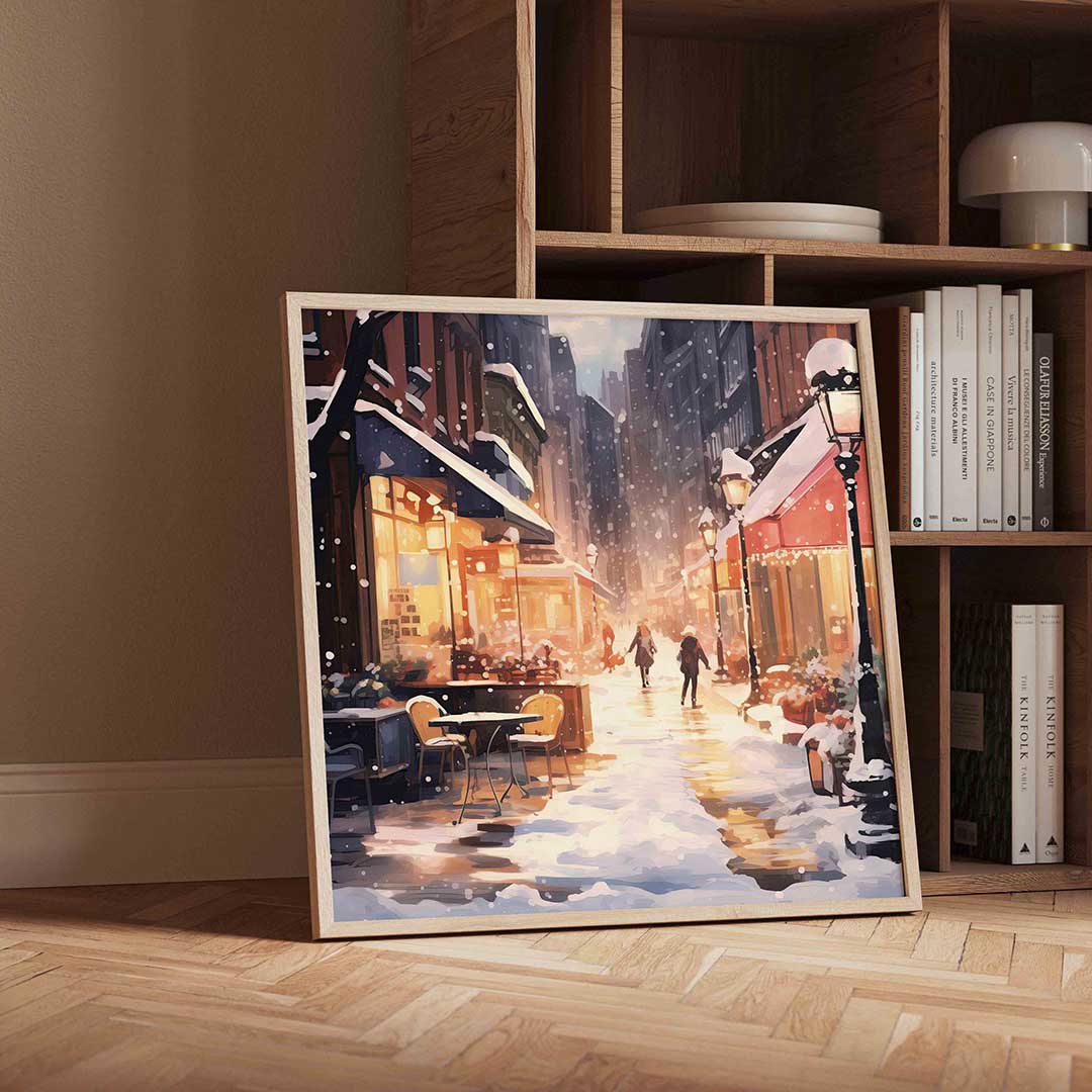 Winterse straat Poster