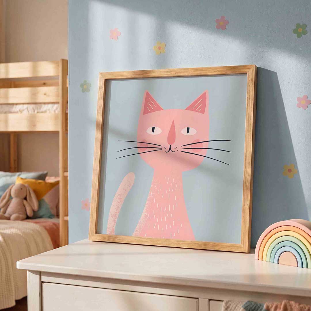 Roze kat Poster