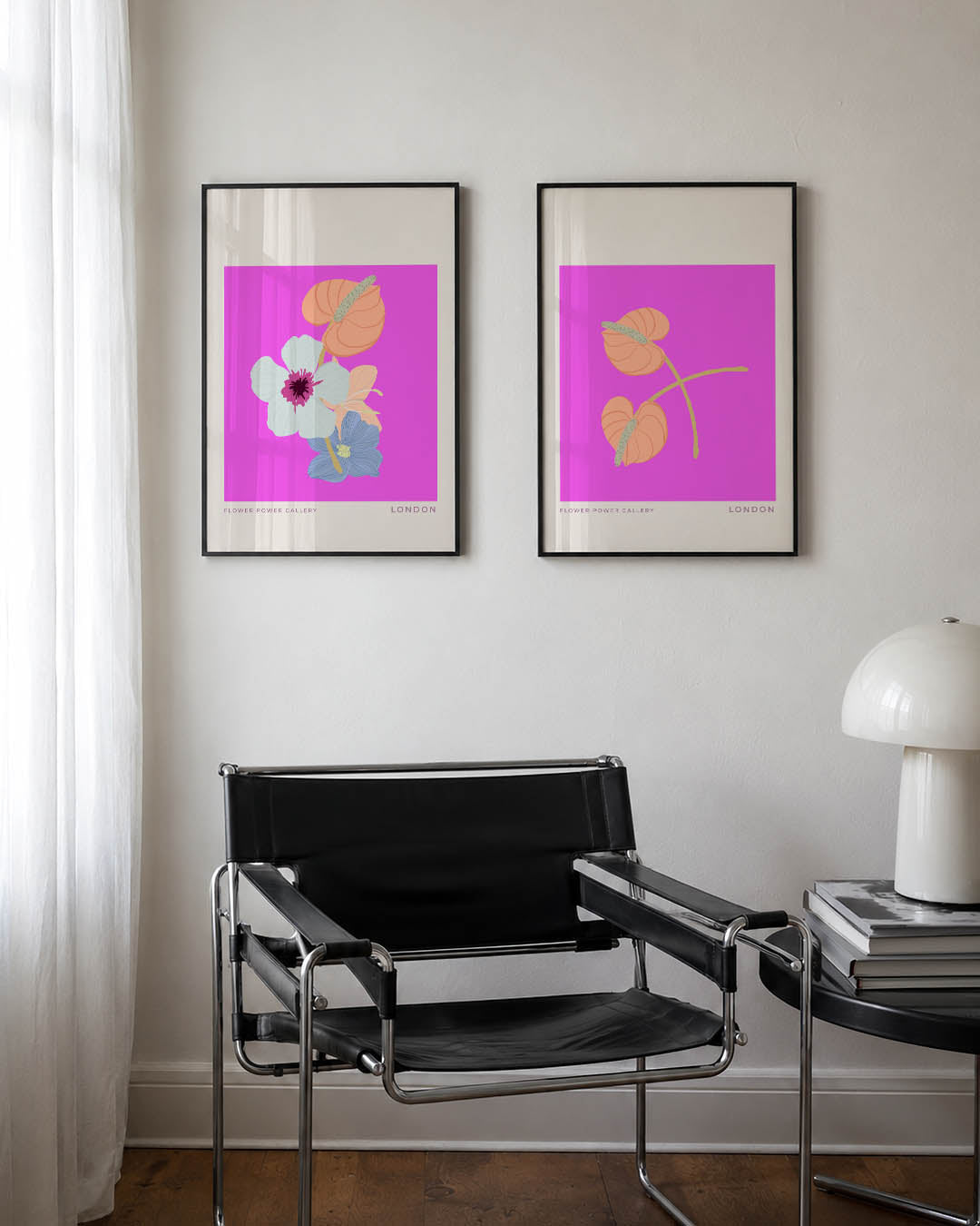 Bloemrijke kleurvlakken Posterset