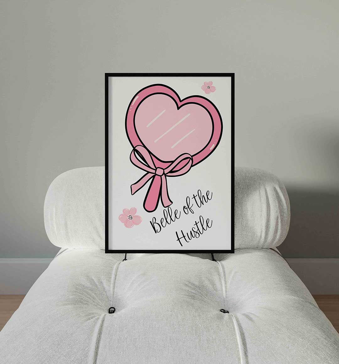 Roze hart met strik Poster