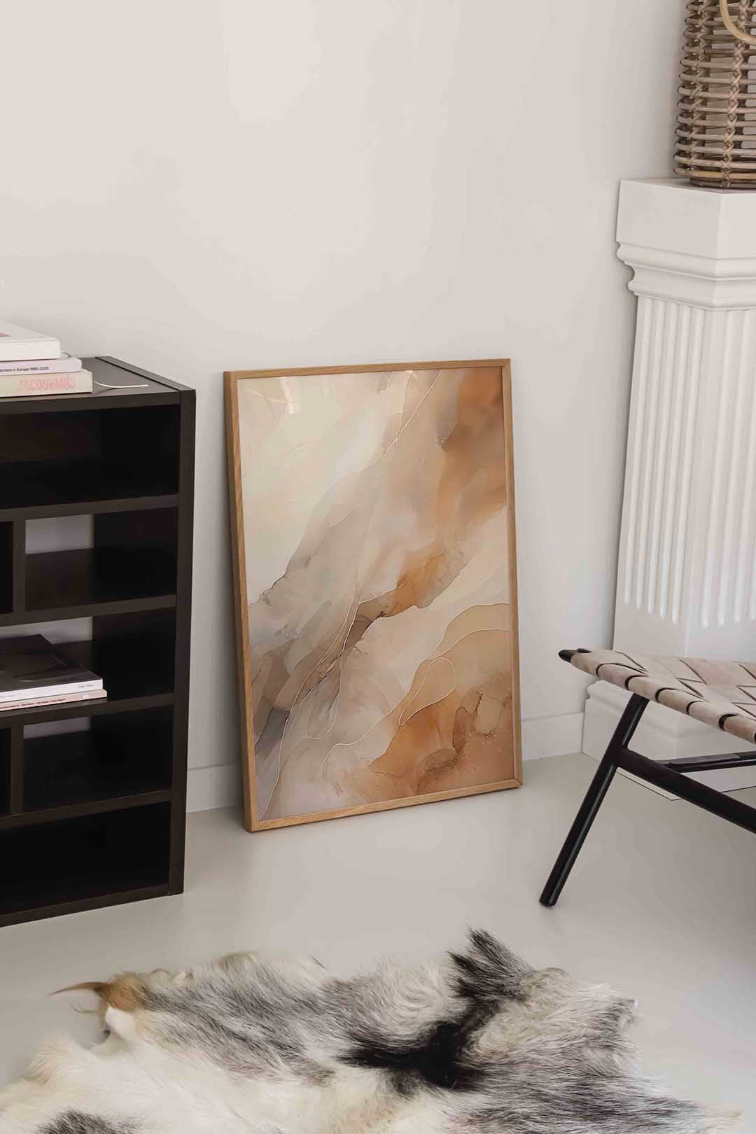 Abstracte beige en bruine vormen Poster