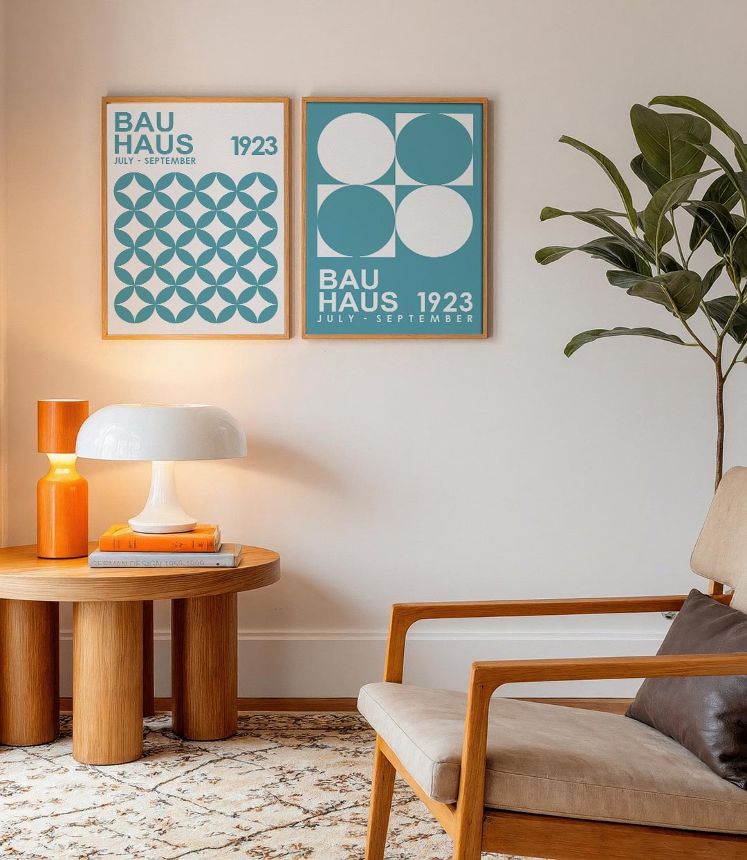 Cirkelpatroon blauw Posterset