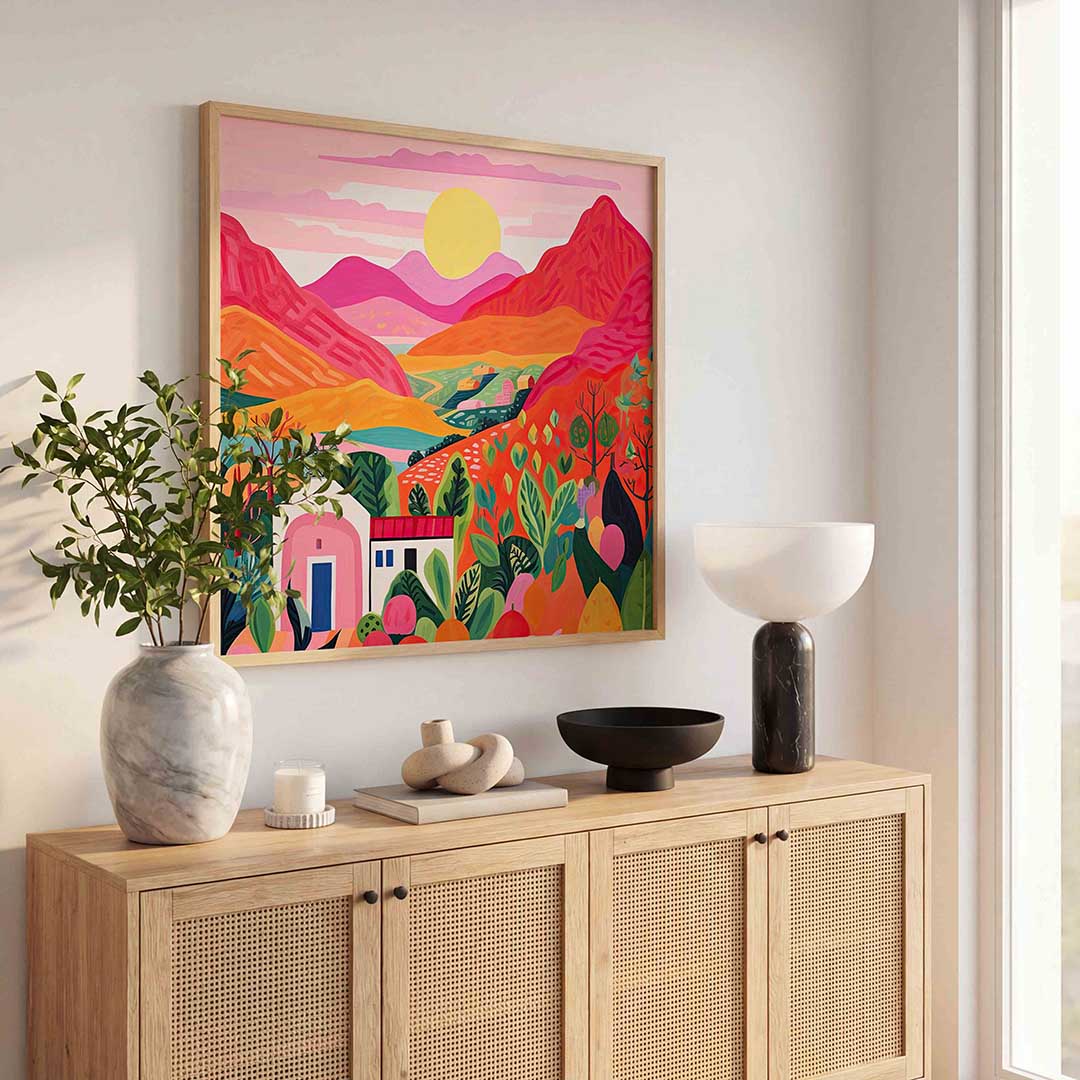 Landschap met bergen Poster