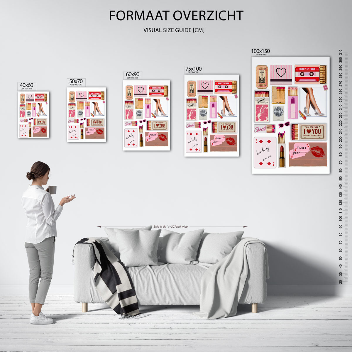 Speelse collage Kunstwerk
