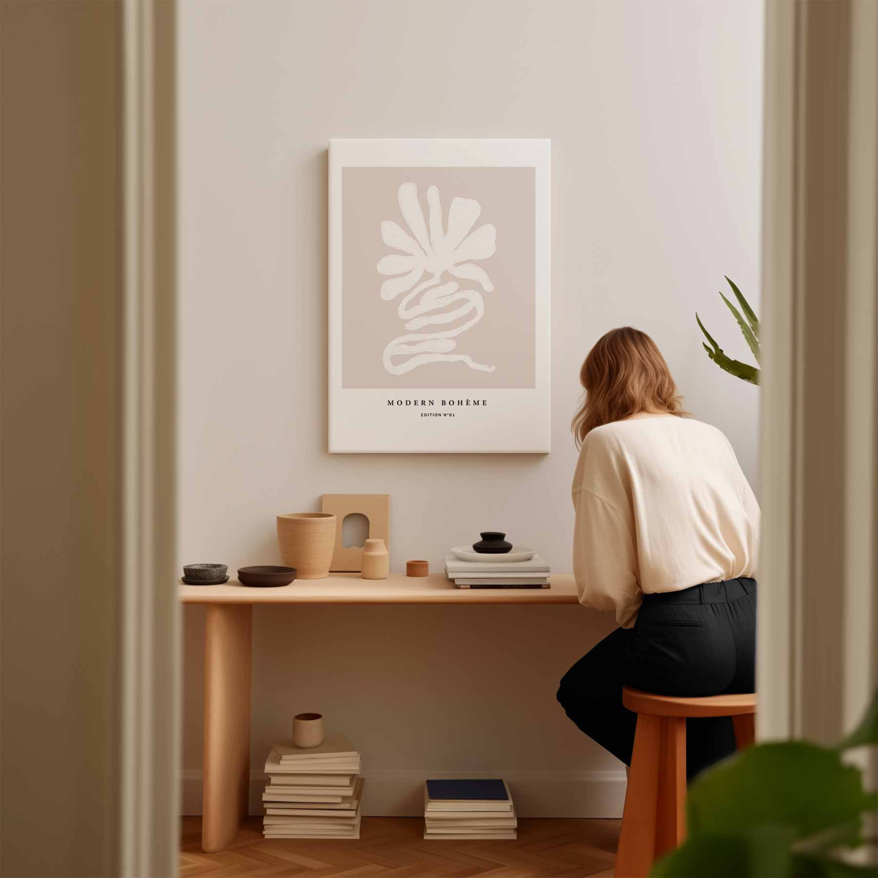 Moderne Boho Bloem Kunstwerk-canvas-dibond-plexiglas-wanddecoratie-WallArtistic