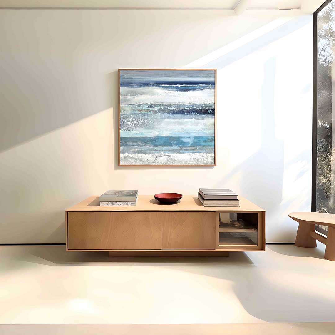 Abstracte blauwe strepen Poster