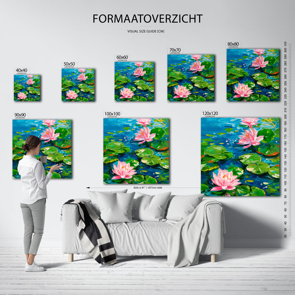 Waterlelies en bladeren Poster