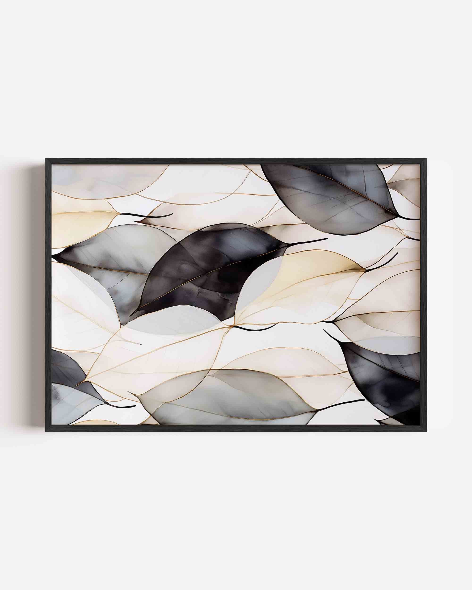 Bladeren in neutrale tinten Poster