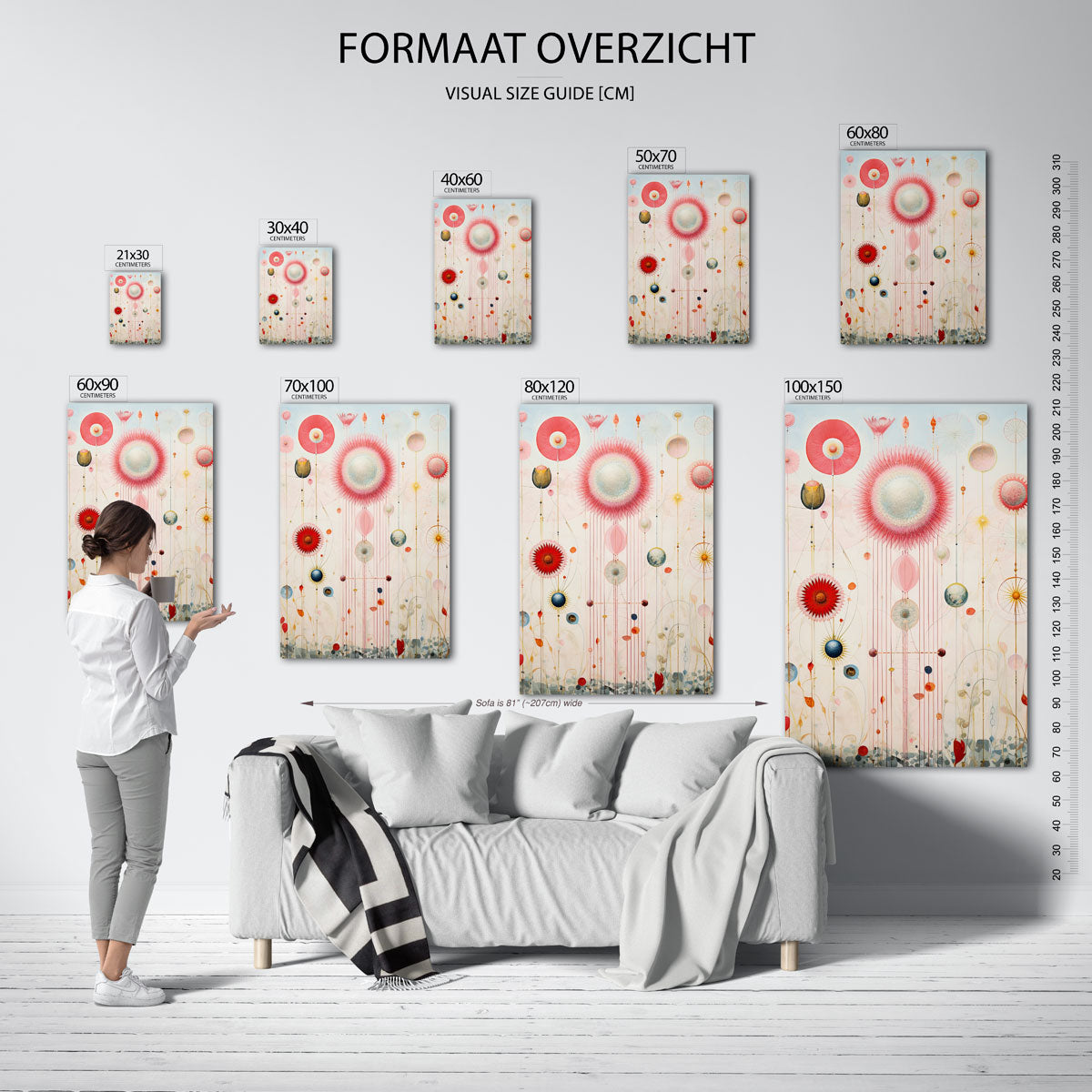 Bloemvormen en cirkels Poster