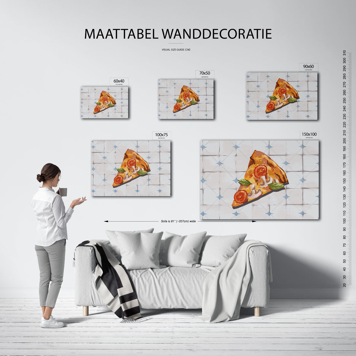 Pizza illustratie Kunstwerk