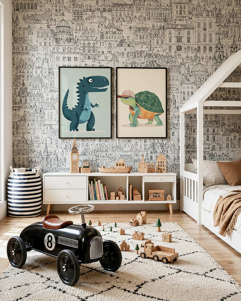 Speelse dino Posterset