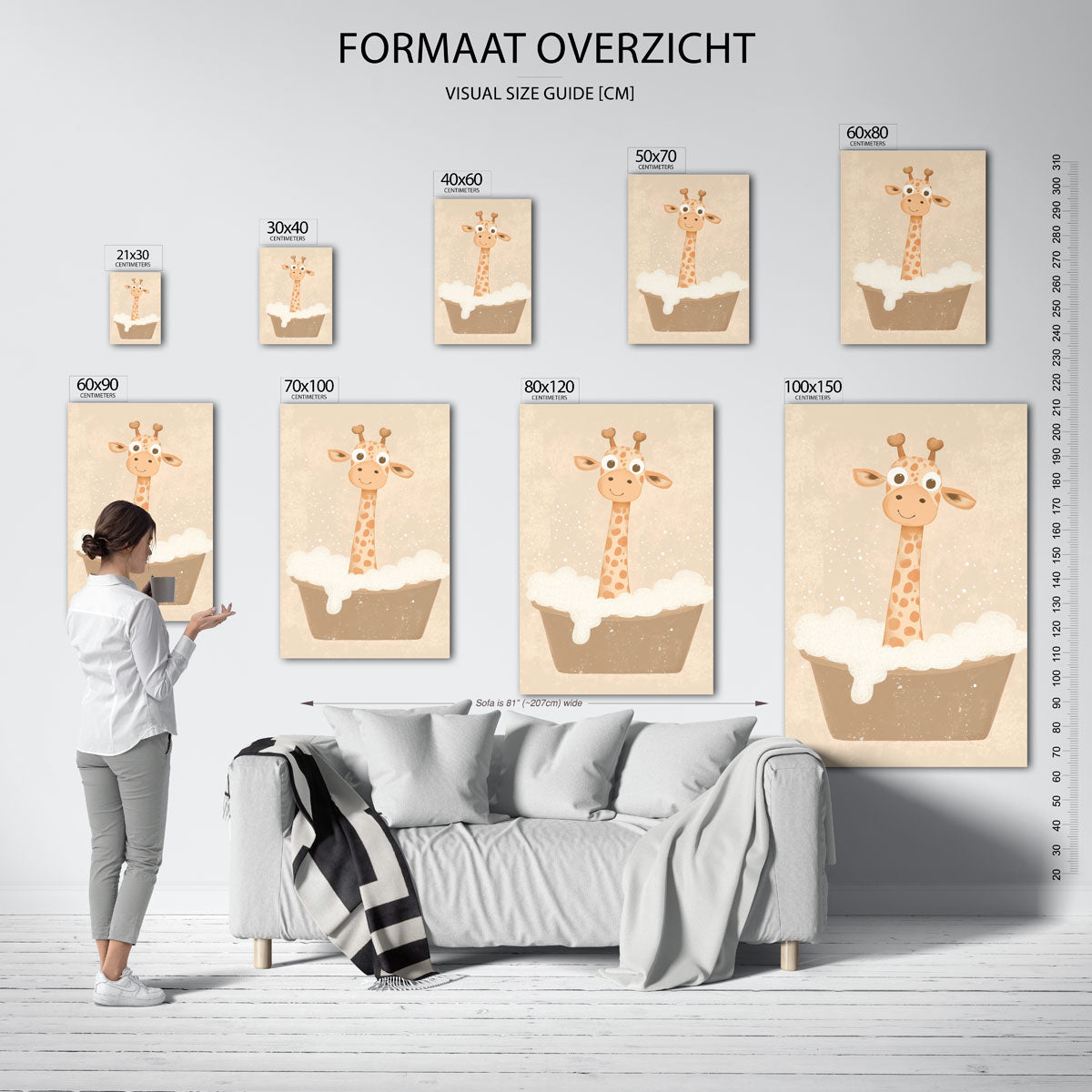 Giraffe in bad Poster