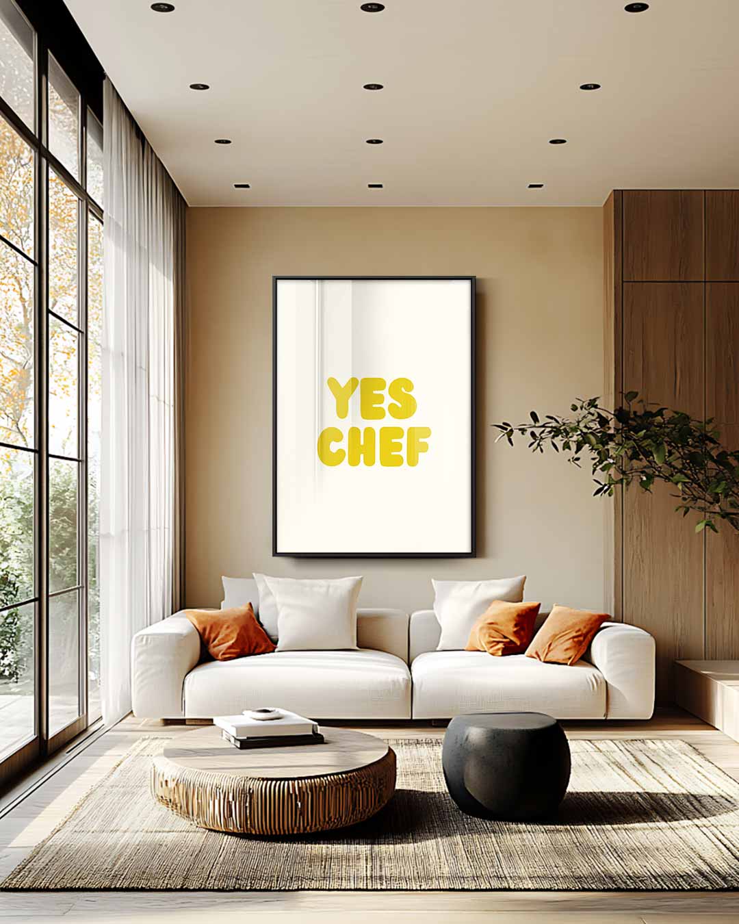 Yes Chef Keukenposter Kunstwerk-canvas-dibond-plexiglas-wanddecoratie-WallArtistic