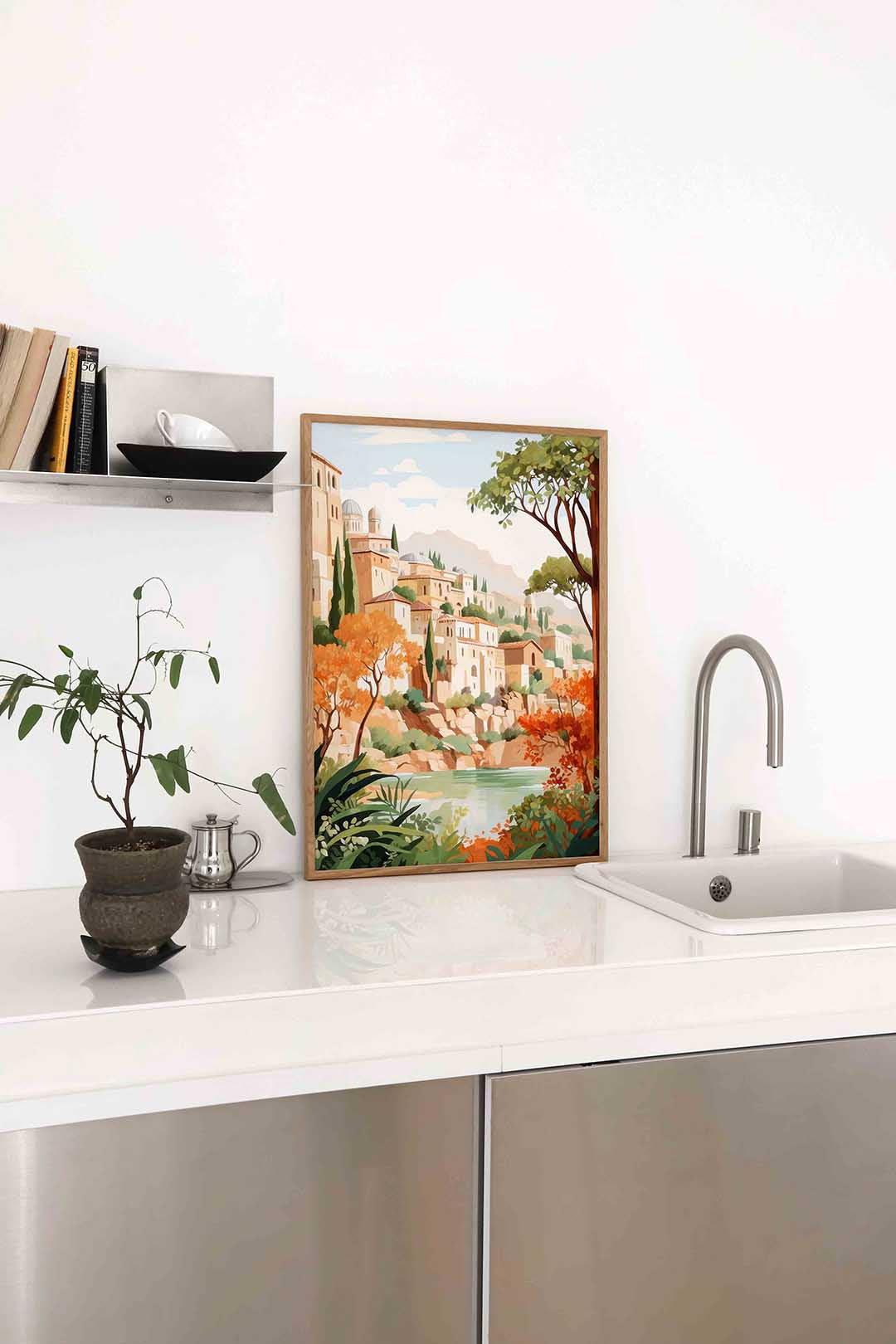 Mediterrane landschap Poster