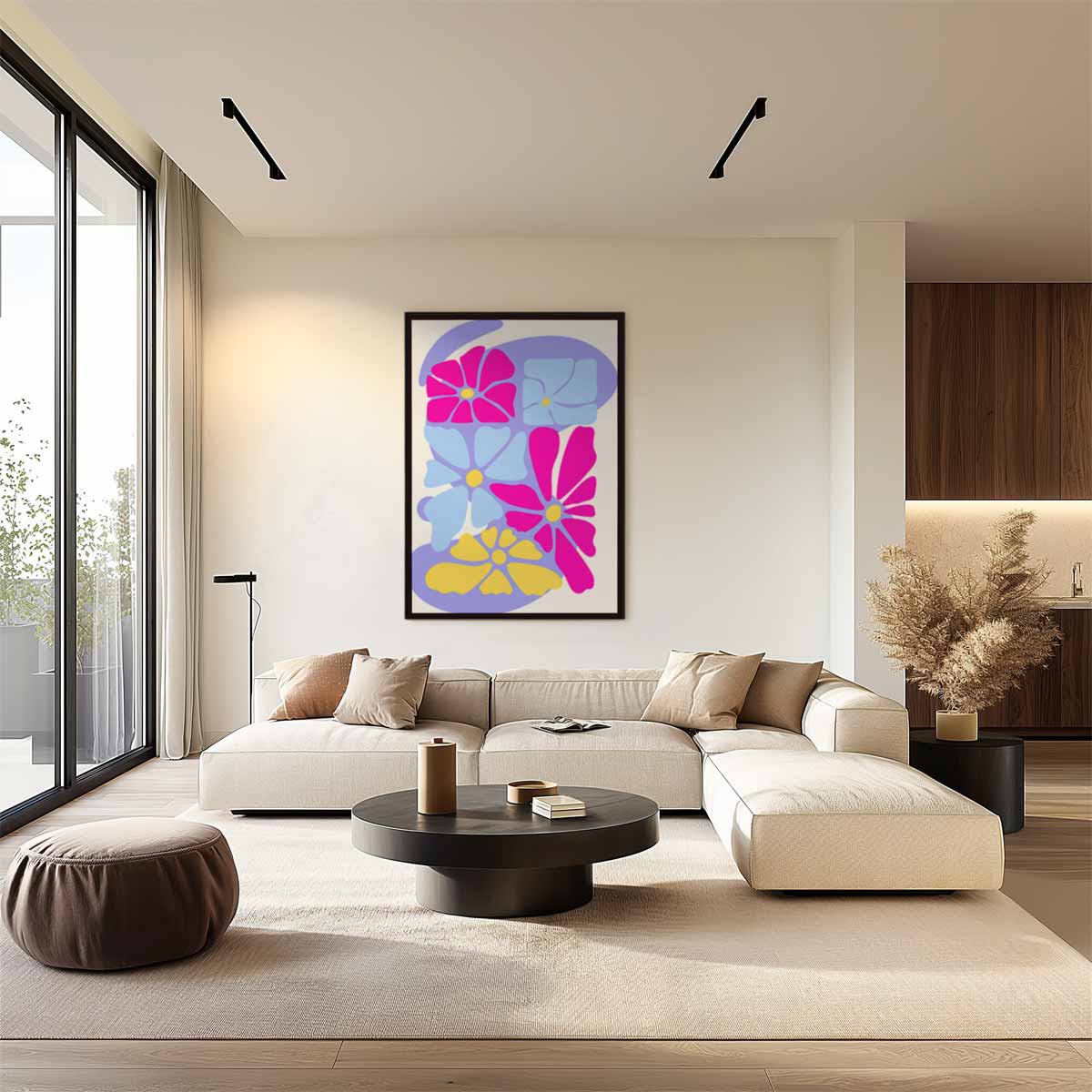 Vrolijke Bloemenpracht Kunstwerk-canvas-dibond-plexiglas-wanddecoratie-WallArtistic
