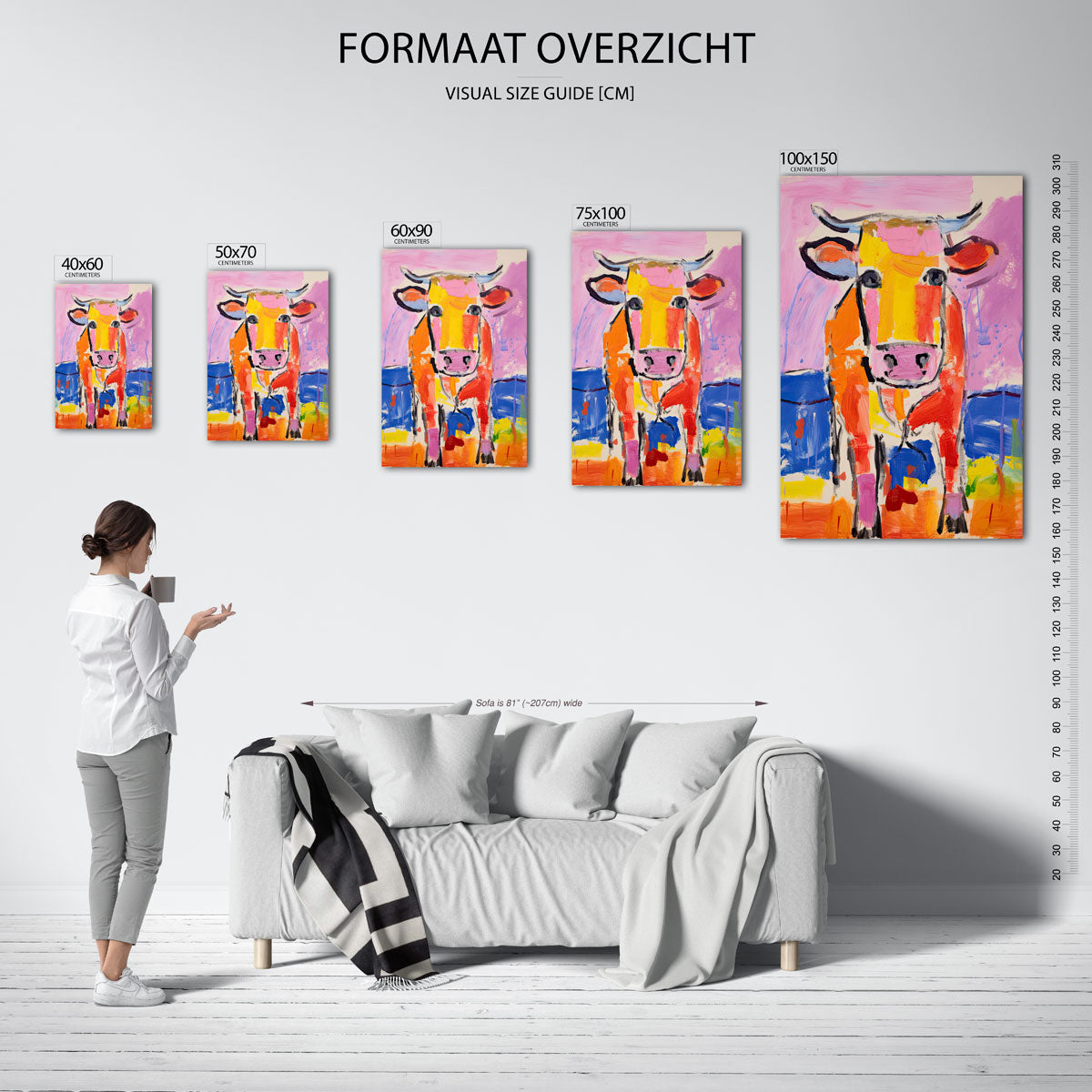 Kleurrijke koe Kunstwerk