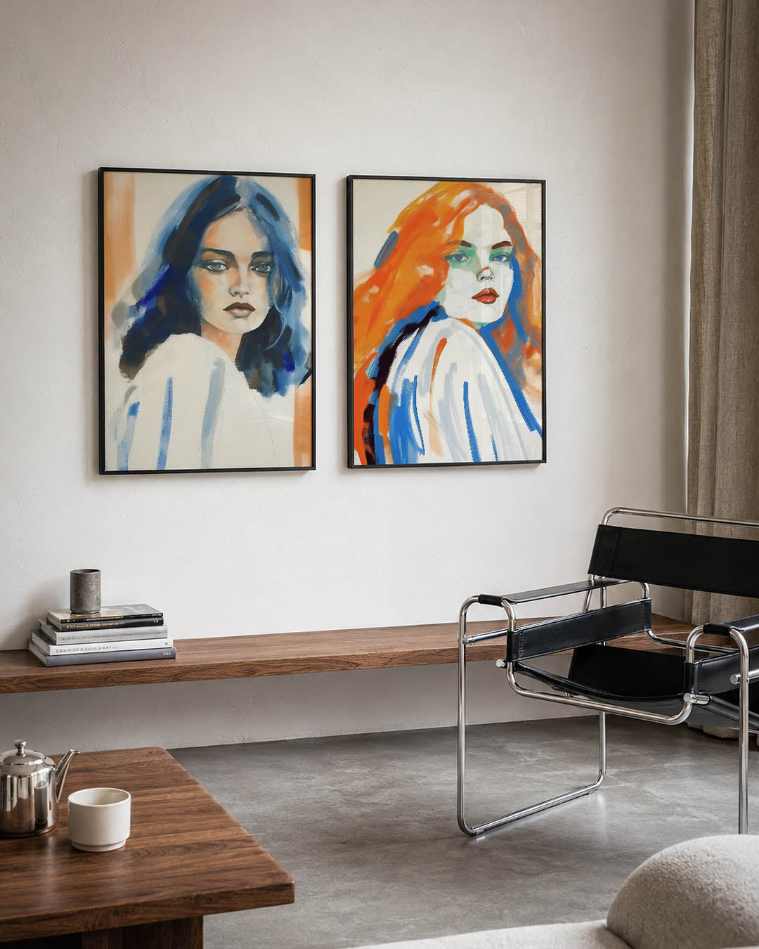 Portret met kleurvlakken Posterset