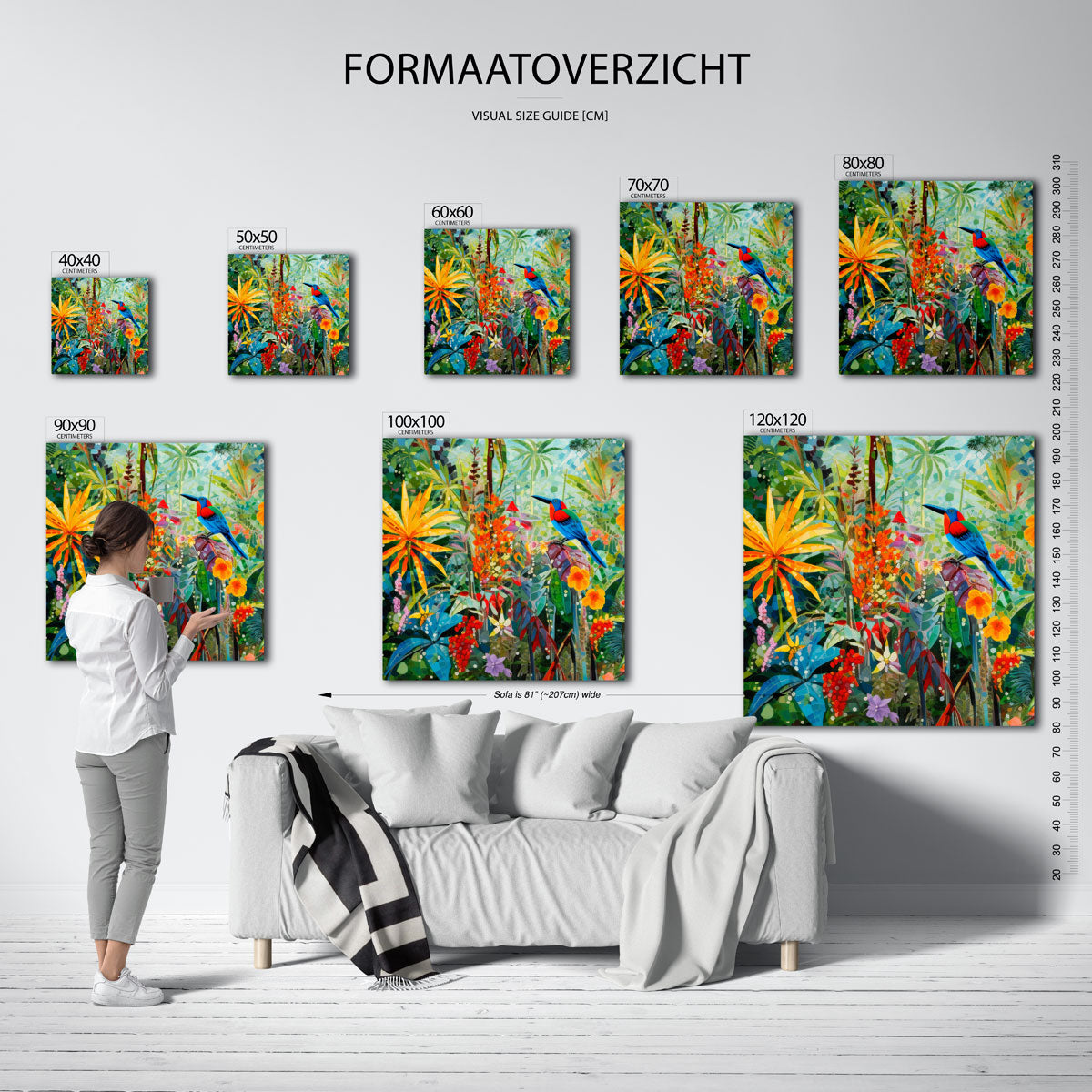 Vogel in tropische tuin Poster