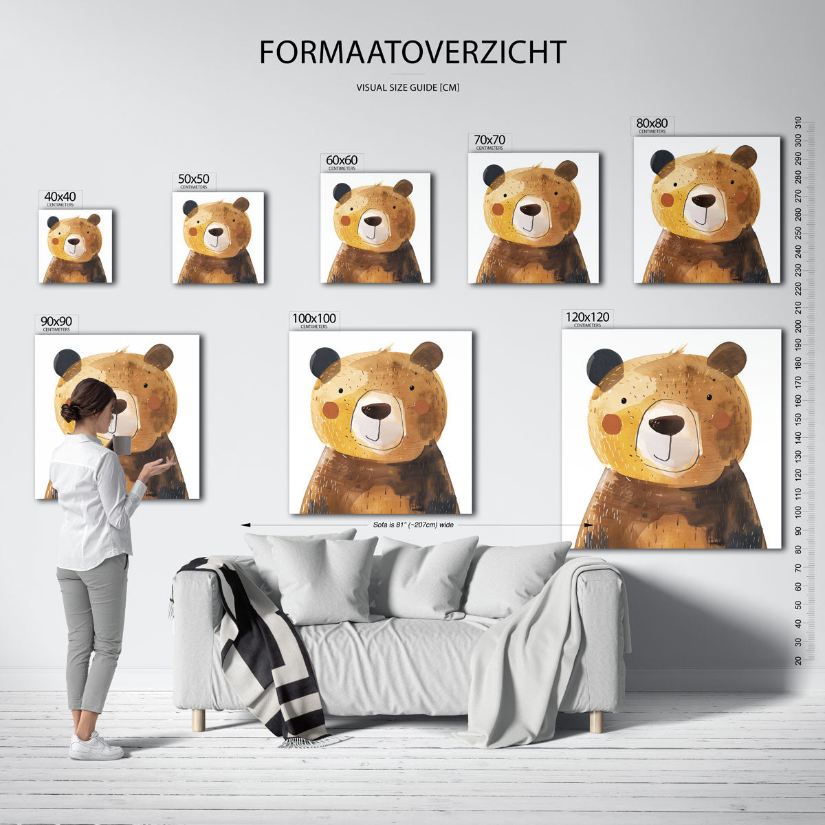 Beer met bruine vacht Poster