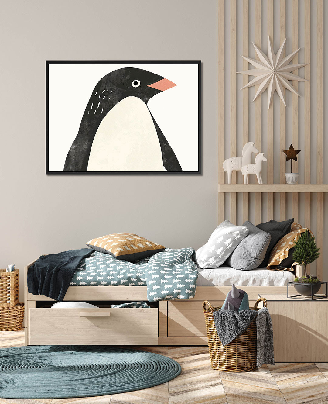 Gestileerde pinguïn Kunstwerk