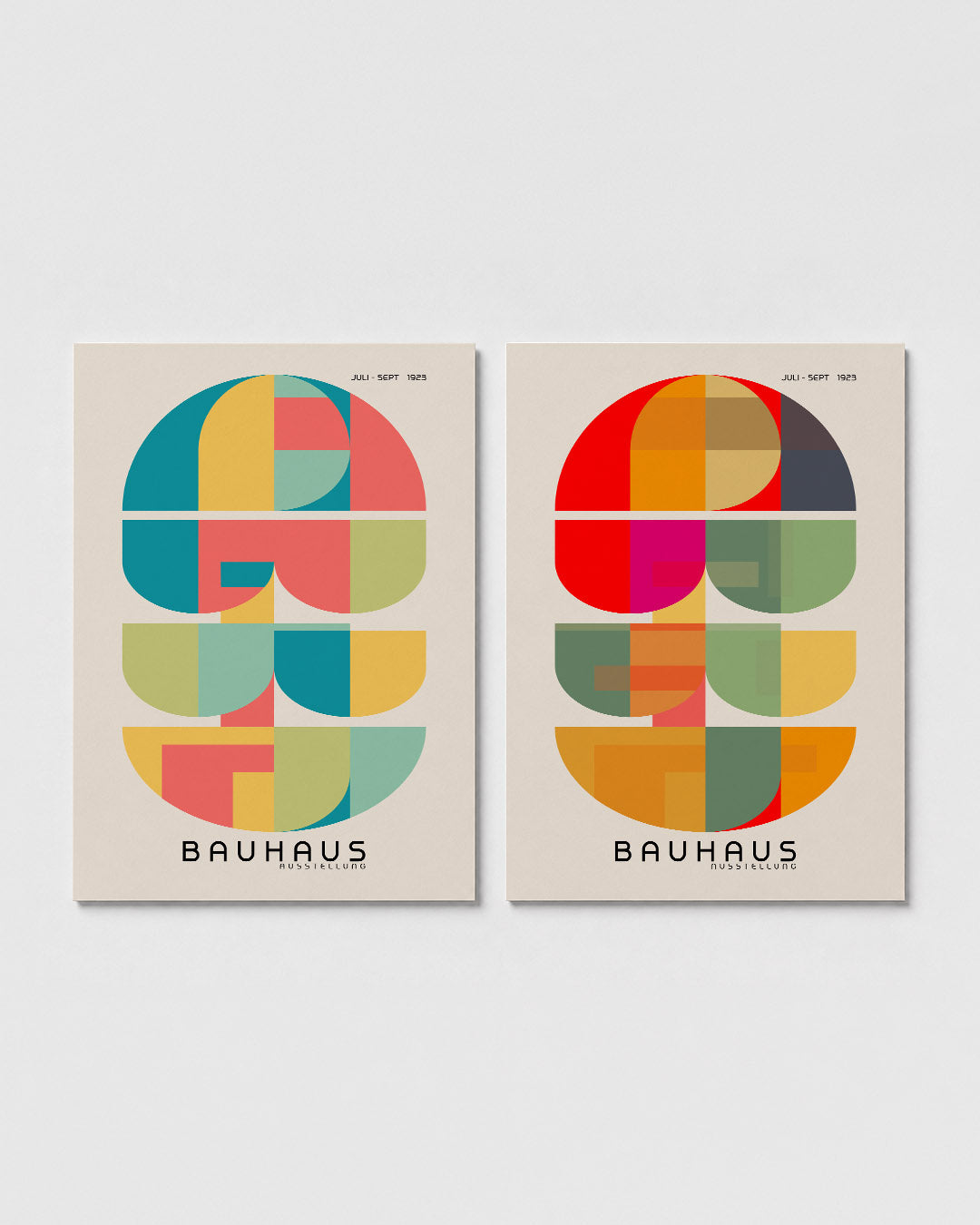 Kleurrijke vlakverdeling Posterset