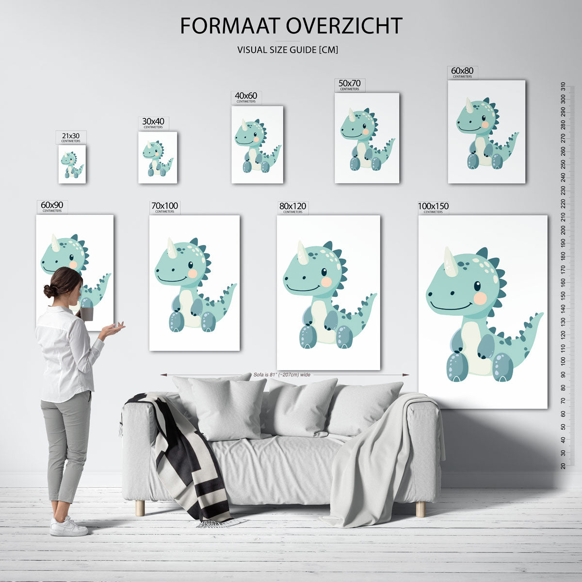 Schattige dinosaurus Poster