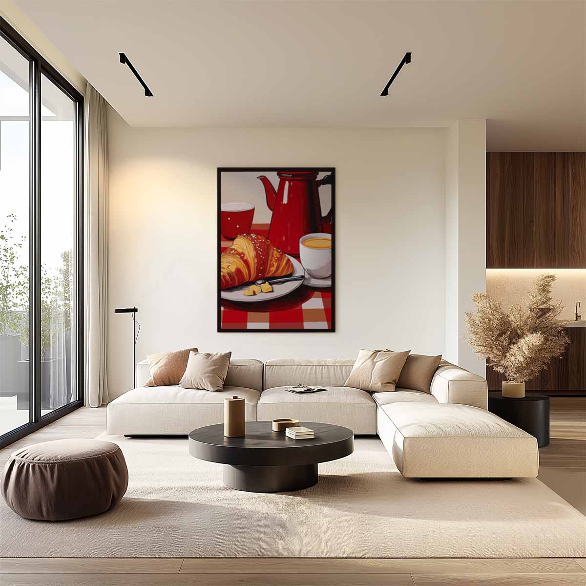 Ontbijtgenot in Rood Kunstwerk-canvas-dibond-plexiglas-wanddecoratie-WallArtistic