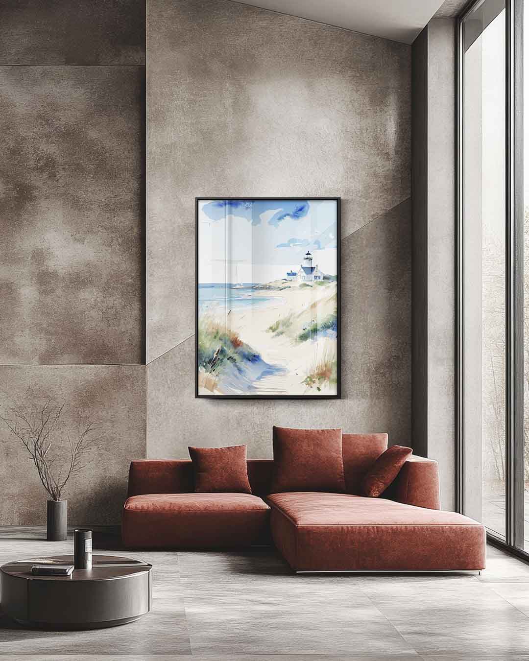 Zomerse Strandwandeling Kunstwerk-canvas-dibond-plexiglas-wanddecoratie-WallArtistic
