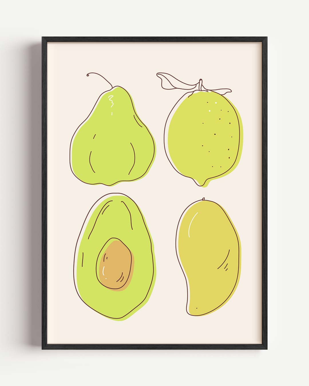 Vrolijke Fruit Illustratie Poster-WallArtistic