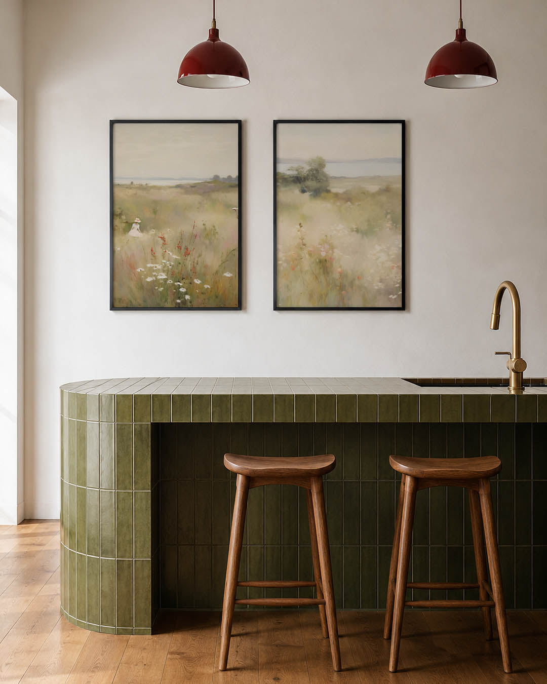 Zachte landschapstonen Posterset