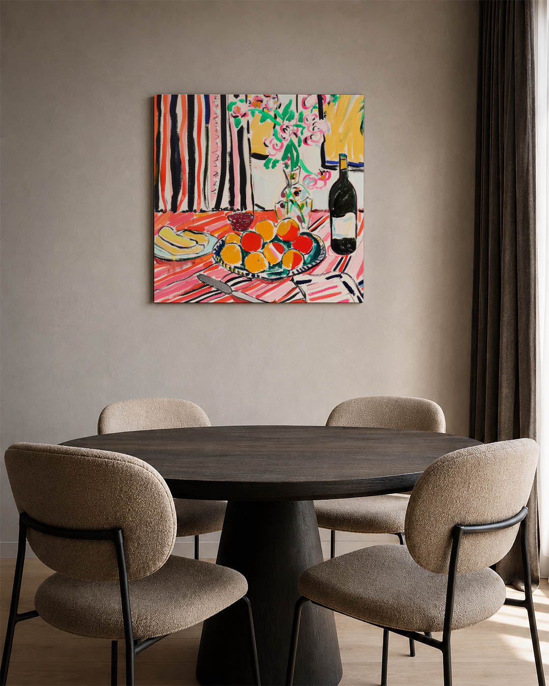 Kleurrijke tafelsetting Kunstwerk