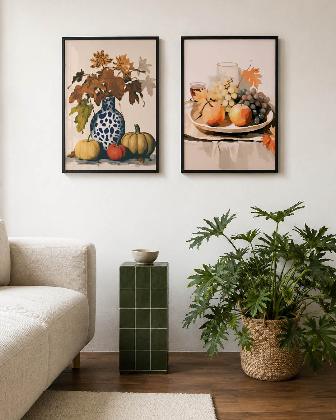 Herfstige vaascompositie Posterset