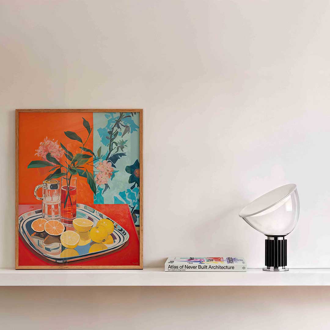 Citrus en bloemen Poster