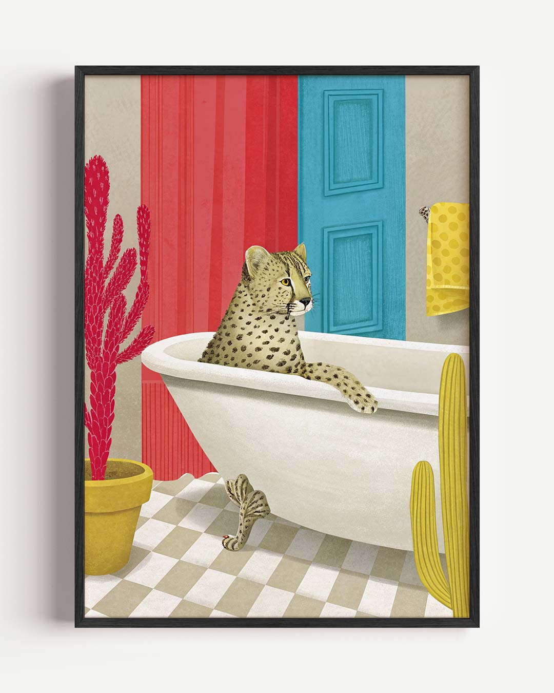 Speelse Safari Badkamer Poster-WallArtistic