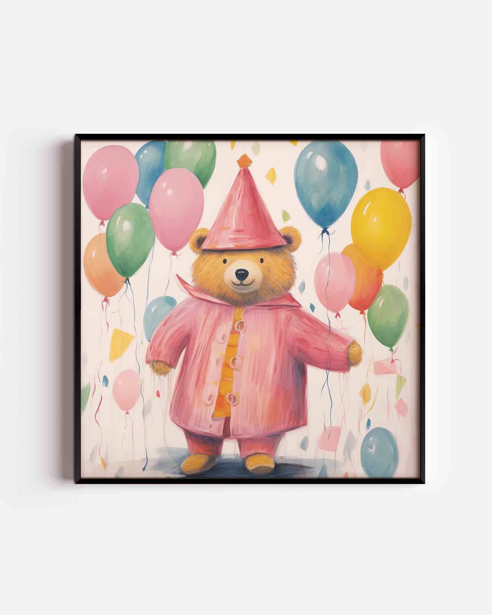 Berenfeest met ballonnen Poster
