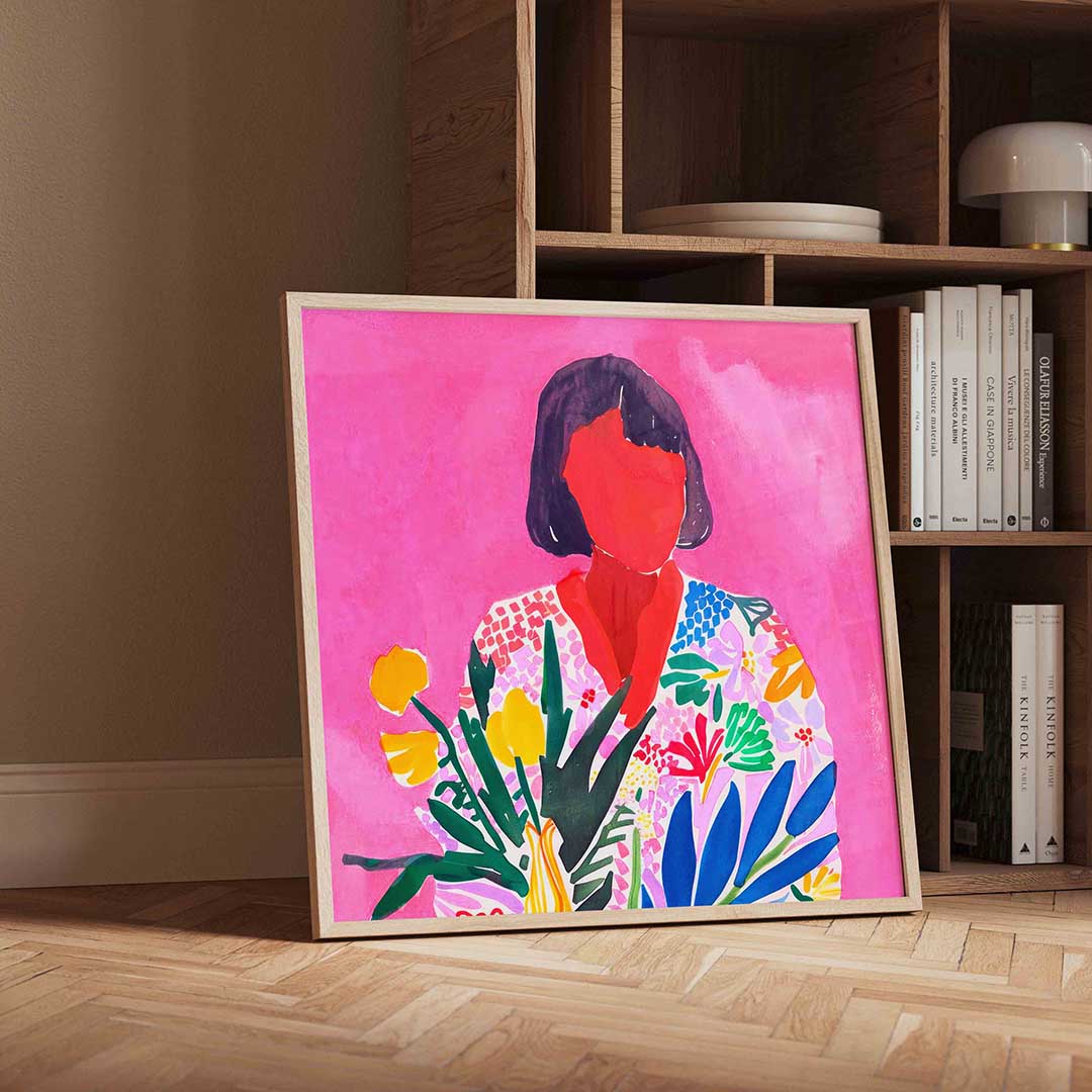 Vrouw met bloemen Poster
