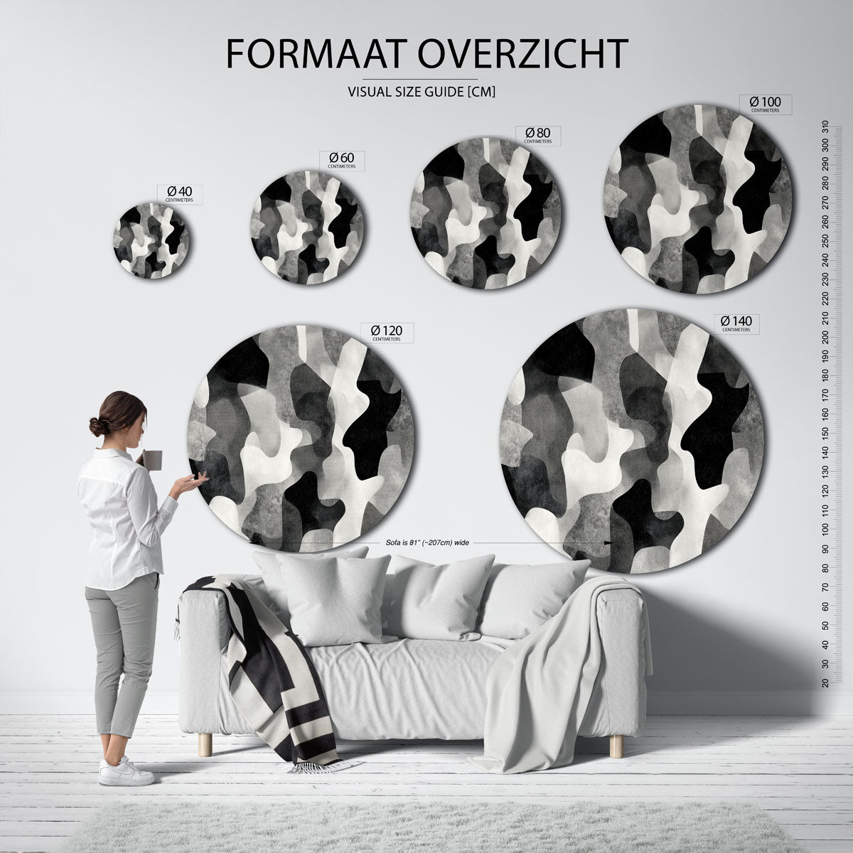 Abstracte vormen Muurcirkel