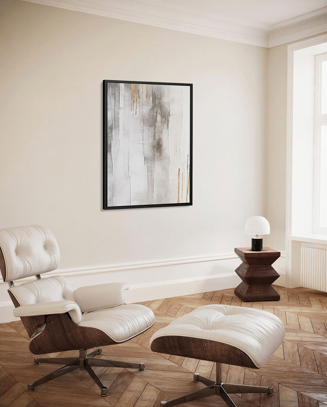 Gouden strepen compositie Kunstwerk