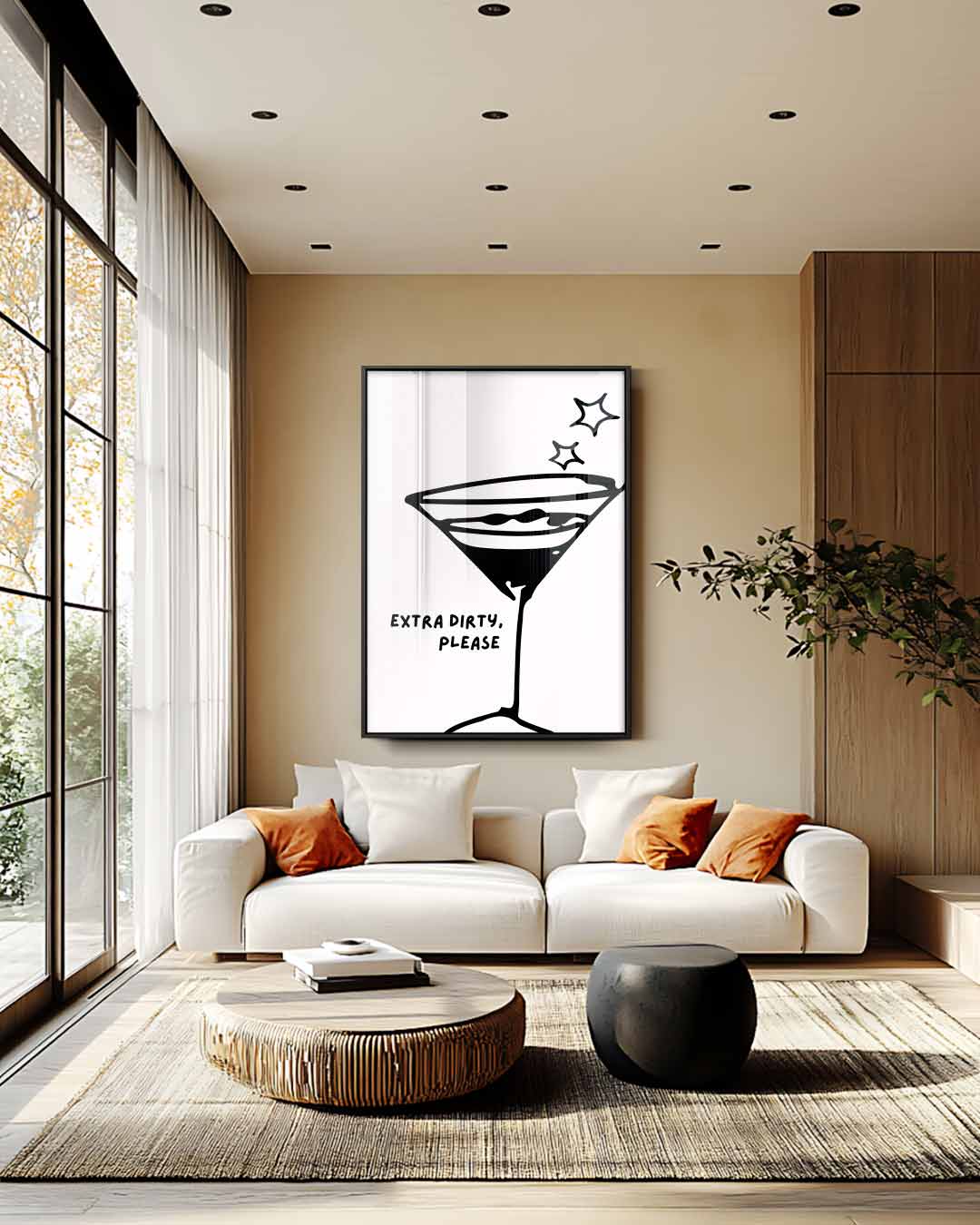 Stijlvolle Martini Illustratie Kunstwerk-canvas-dibond-plexiglas-wanddecoratie-WallArtistic
