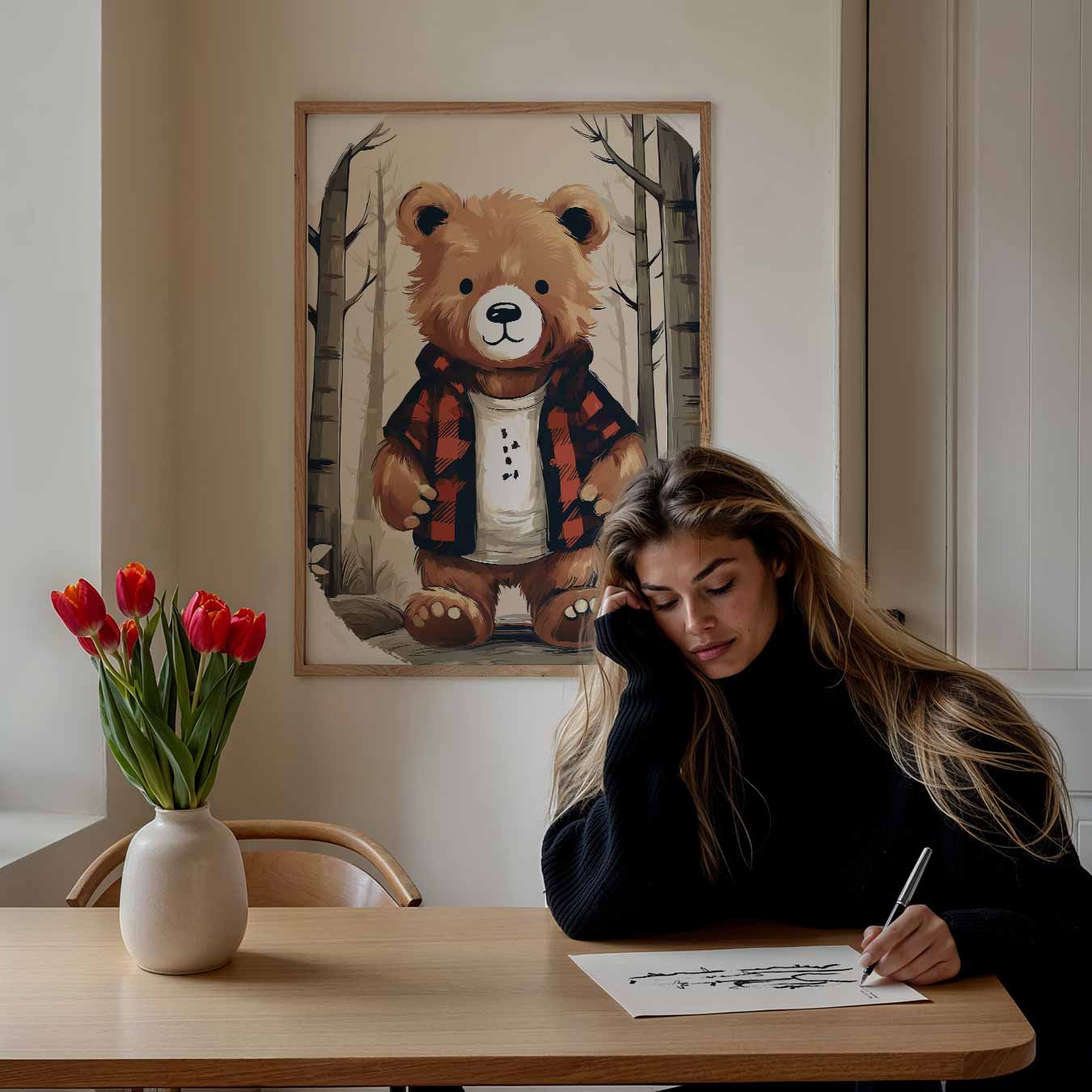 Stoere Berenvriend Poster-WallArtistic