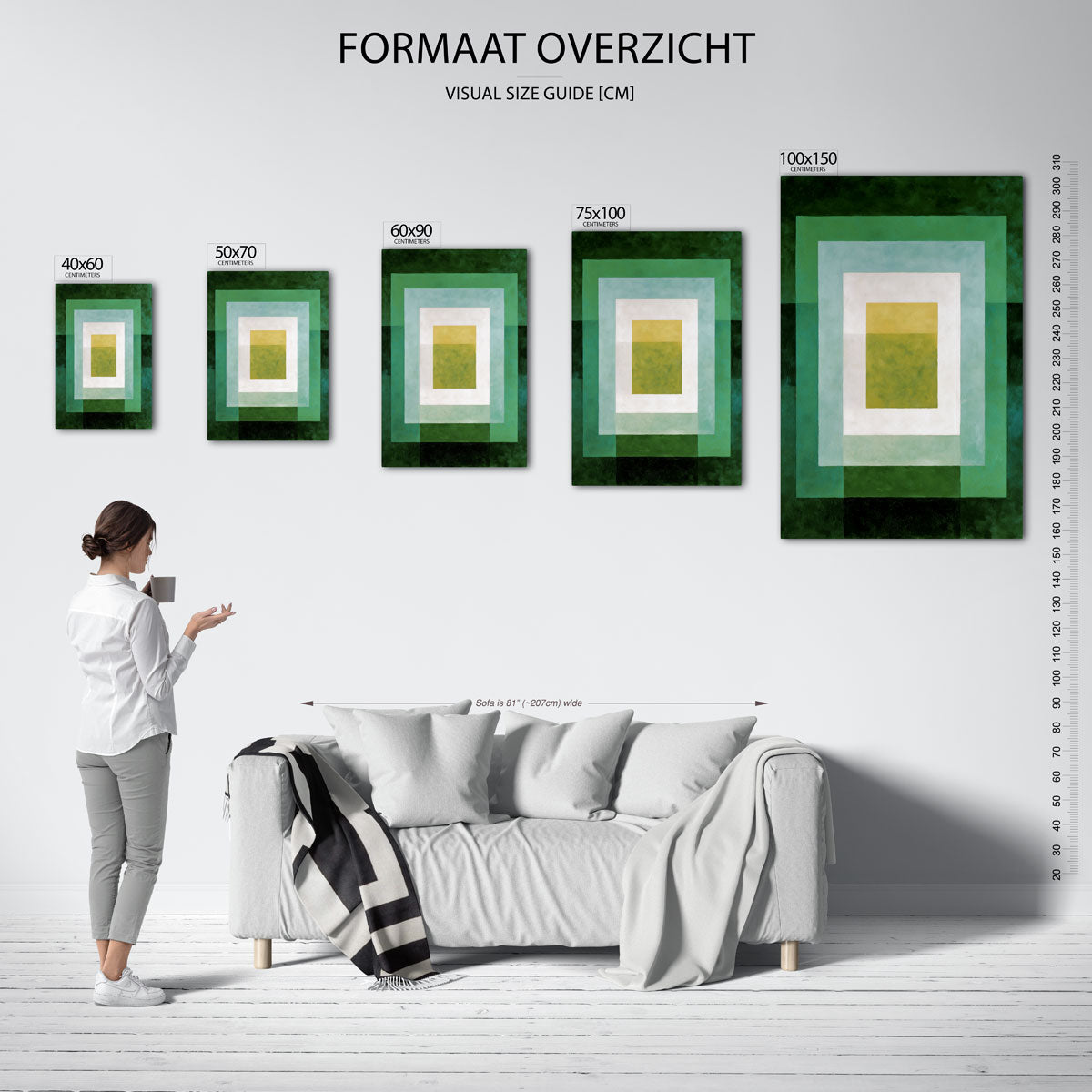 Gelaagde vierkanten Kunstwerk