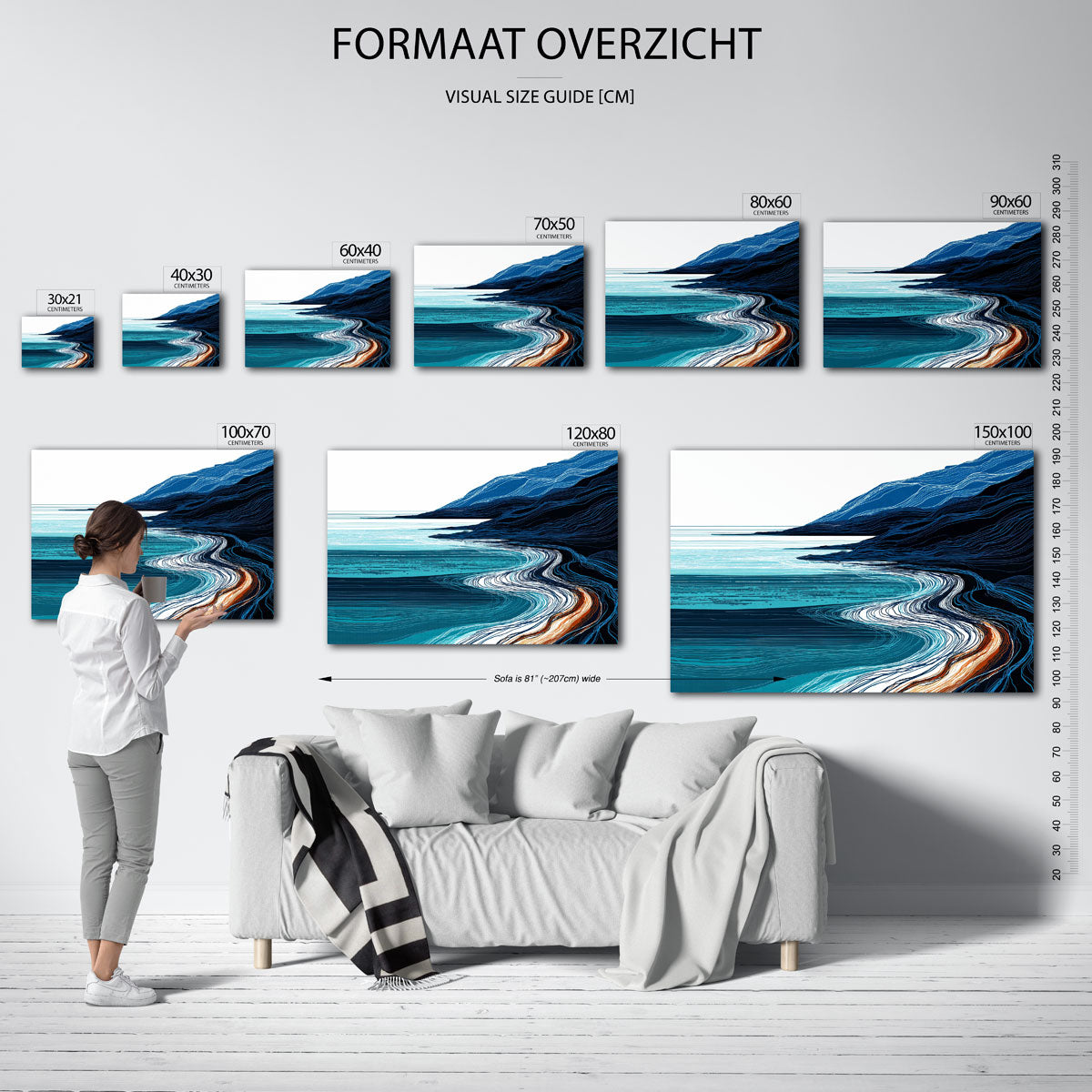 Golvende kustlijn Poster
